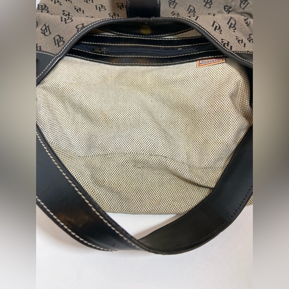 Dooney & Bourke Buckle Bucket Handbag Purse Lock Monogram Signature Black Grey. - Picture 13 of 16